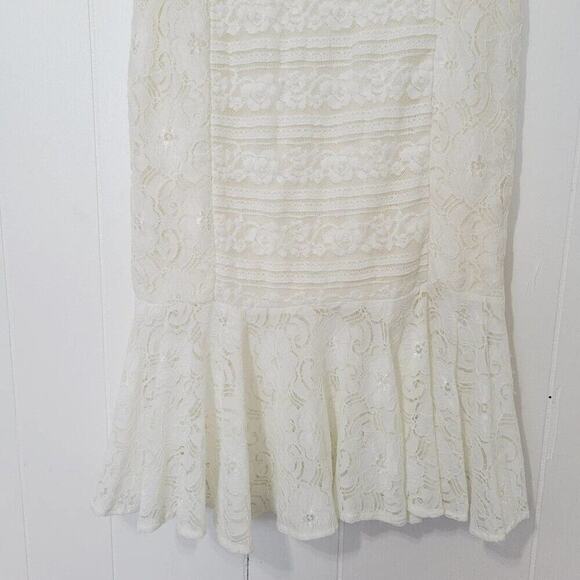 Venus Womens Ivory Bohemian All Over Lace Sleeveless Bodycon Dress Size X-Small - Picture 7 of 14